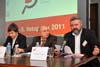 Mezinárodní konference „90 let českého a slovenského komunismu“: moderátor Miroslav Londák, Jan Pešek a Branislav Kinčok (Praha, 4.11.2011,  Lichtenštejnský palác)