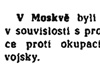 První zmínka o demonstraci na Rudém náměstí v československém tisku, Rudé právo, 26. 8. 1968