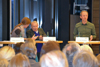 Vernisáž výstavy na Ostbayerische Technische Hochschule ve Weidenu 26.03.2014: Diskuze s pamětníkem Františkem Zahrádkou moderoval Dr. Jörg Skriebeleit